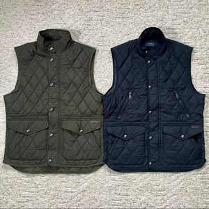 TWO Polo Ralph Lauren Men’s Quilted Vests, Medium